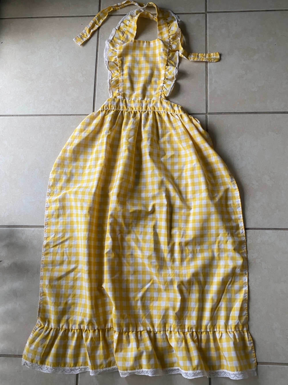 Fall Long Gingham Apron